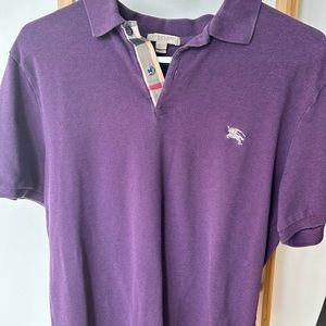 Burberry London Purple Polo Short Sleeve Shirt - Men's Size XXL Good C…